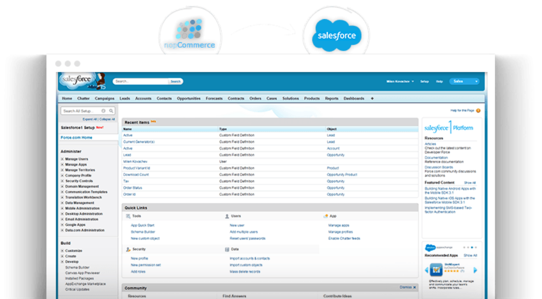 Nop Salesforce (مدیریت فروش )